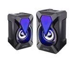 Колонки Perfeo 2.0 FLAMES, 2.0, мощность 2х3 Вт, USB, чёрн, Game Design, LED подсветка 7 цв