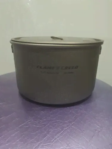 🛍 FLAMES CREED 1100 мл 1950 мл Сверхлегкий для улицы, для кемпинга, титановый горшок и сковорода для готовки сковорода для жарки сковорода Титановая посуда наборы горшок-3