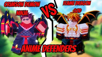 Crimson Demon Ninja VS Flame Dragon God! Who Is Better?  [ Anime Defenders ] Roblox