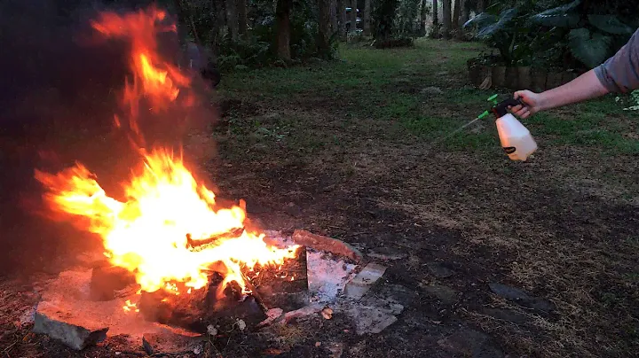 I tried this at home: Pouring diesel fuel on a fire