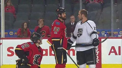Tempers flare as Kings jaw at Tkachuk & Flames before puck drop