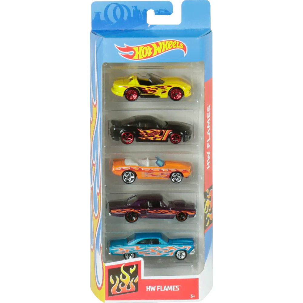Mattel Hot Wheels 1806/FYL19 Подарочный набор из 5 машинок (HW Flames)-0