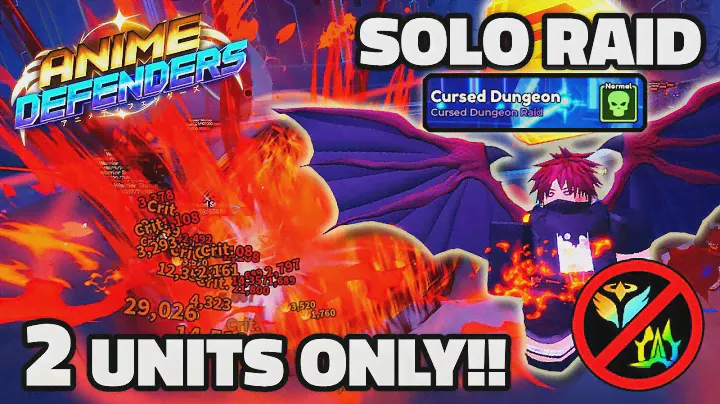 Solo Cursed Dungeon Raid ft. Flame Dragon God (Natsu) | 2 Units Only | Roblox Anime Defenders